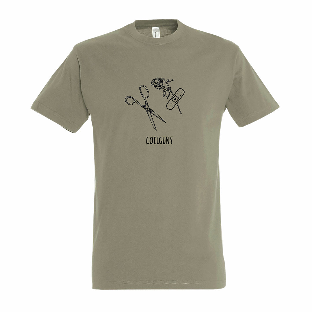 Coilguns - Scissors & Rose (T-shirt Khaki) - PRE-ORDER